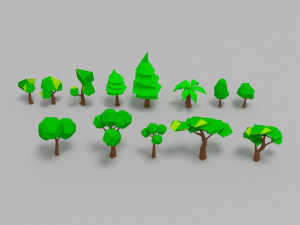 Trees low poly Modello 3D