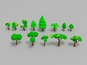 Trees low poly 3D Model