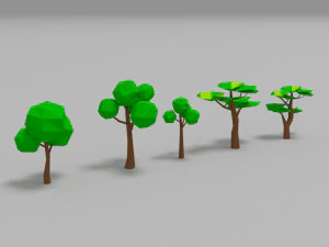 Trees low poly 3D Model
