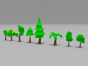 Trees low poly 3D Model
