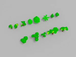 Trees low poly 3D Model