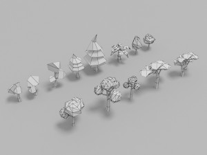 Trees low poly Modello 3D
