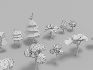 Trees low poly Modello 3D
