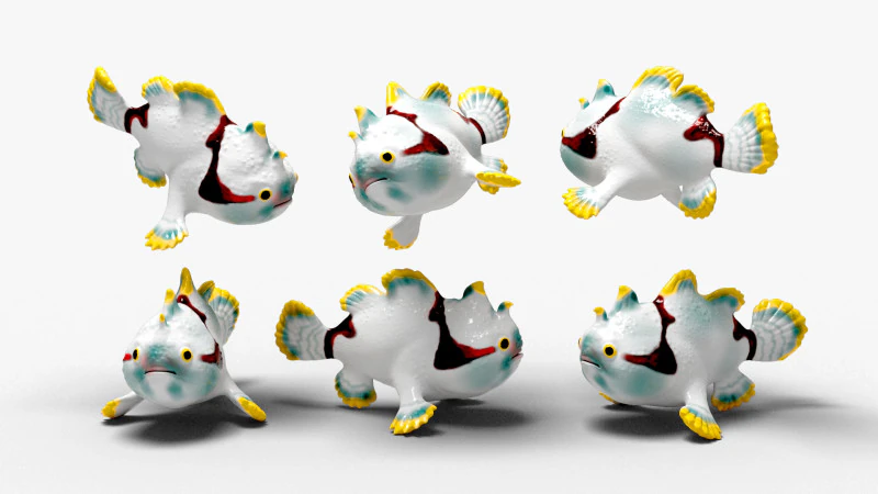 Риба-клоун 3D Модель .c4d .max .obj .3ds .fbx .stl .blend