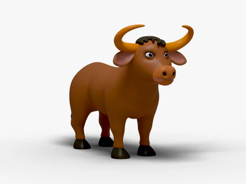Dessin anim&eacute; de vache Modèle 3D