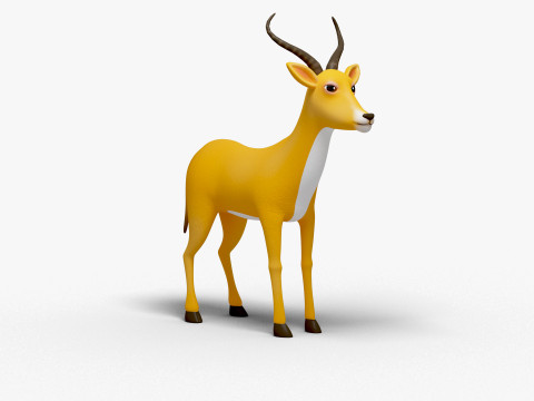 Deer Cartoon 3D Модель