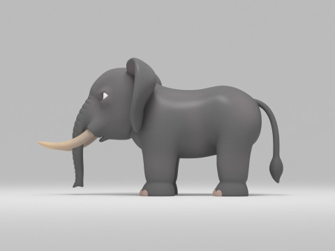 Elephant Cartoon Modelo 3D