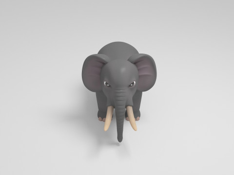 Elephant Cartoon Modelo 3D