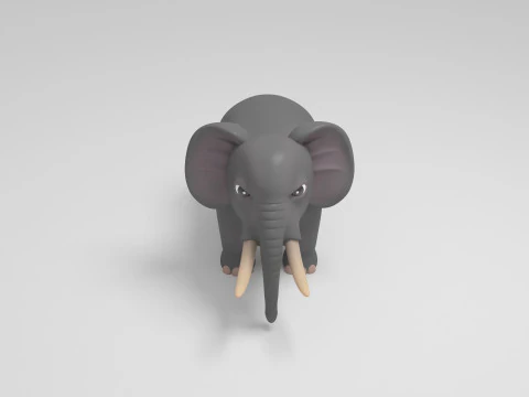 Elephant Cartoon 3D Model