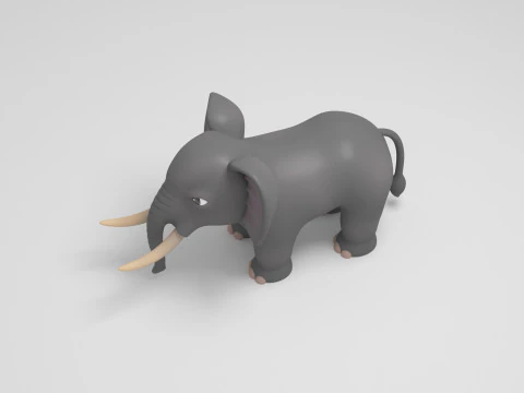 Elephant Cartoon 3D Model