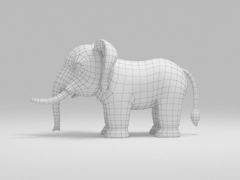 Elephant Cartoon Modelo 3D