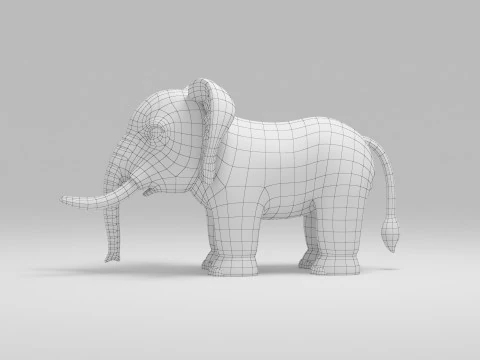 Elephant Cartoon 3D Model
