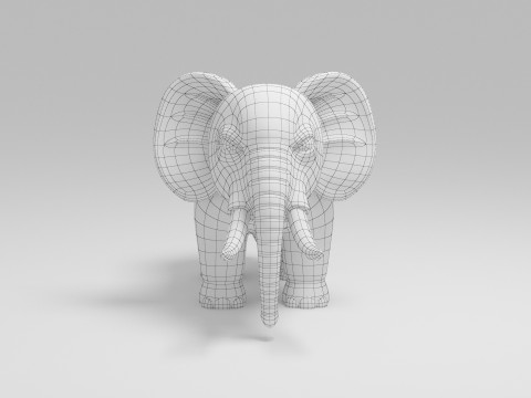 Elephant Cartoon Modelo 3D