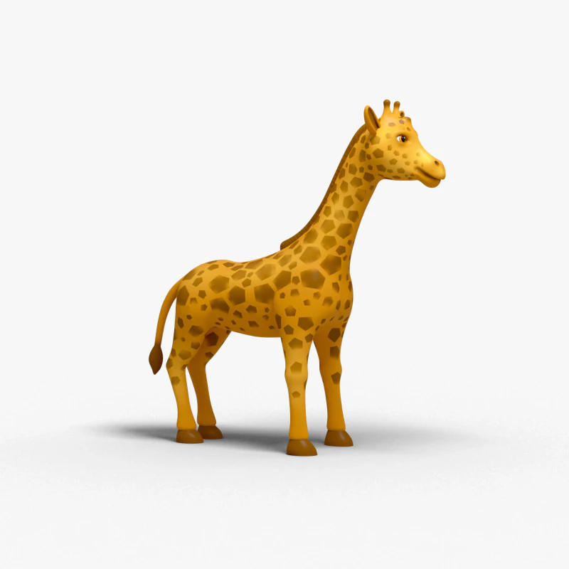 Giraffe Cartoon 3D Model .c4d .max .obj .3ds .fbx .stl .blend 