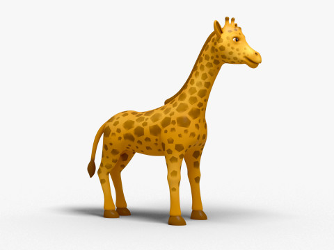 Giraffe Cartoon Modelo 3D