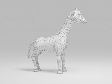 Giraffe Cartoon 3D Model