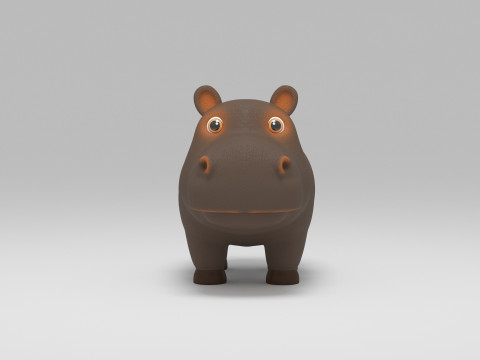Hippo Cartoon Modelo 3D