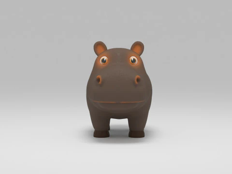 Hippo Cartoon 3D Model