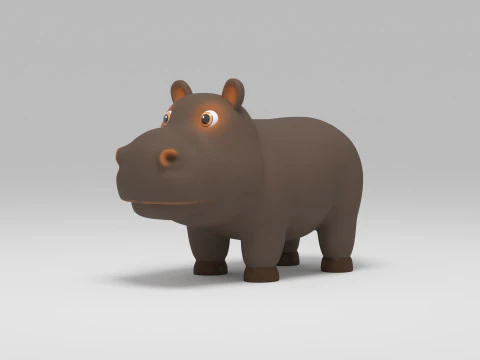 Hippo Cartoon 3D Model