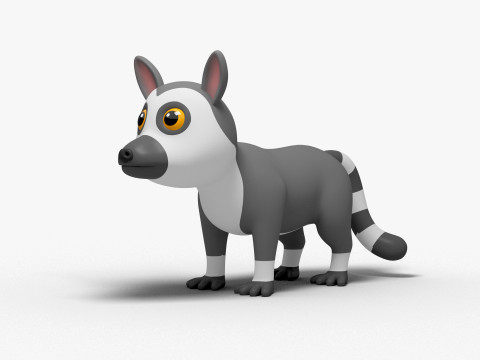 Honey Badger Cartoon 3D Модель