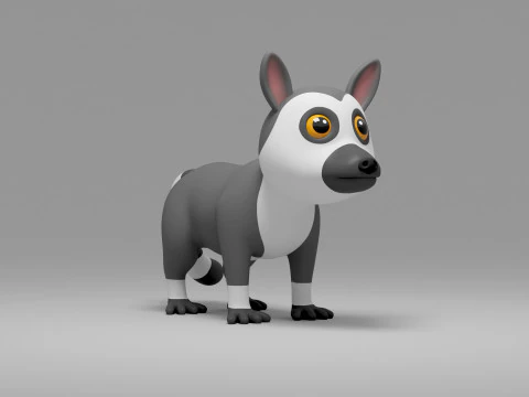 Honey Badger Cartoon 3D Model