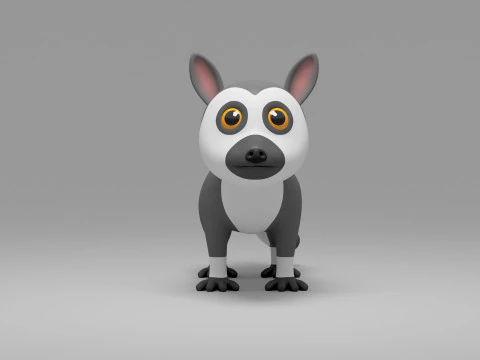 Honey Badger Cartoon 3D Model