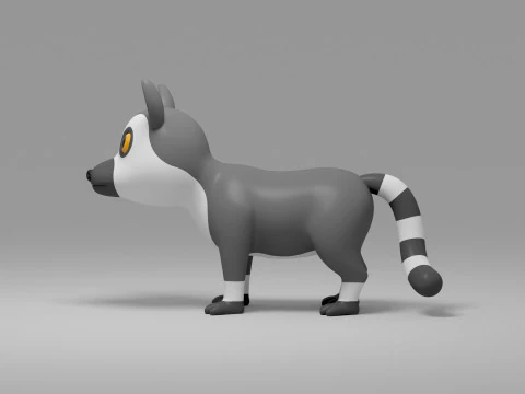 Honey Badger Cartoon 3D Model