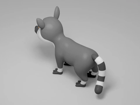 Honey Badger Cartoon 3D Model