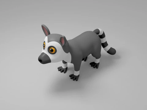 Honey Badger Cartoon 3D Model