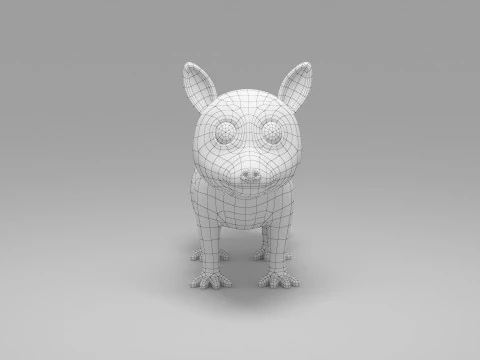 Honey Badger Cartoon 3D Model