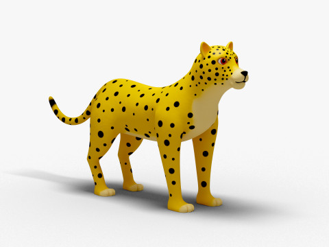 Leopard Cartoon 3D Модель