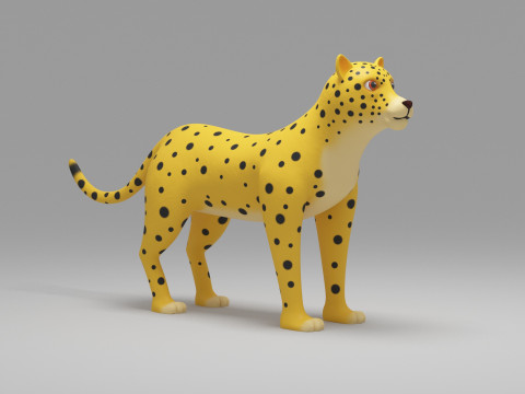 Leopard Cartoon 3D Model