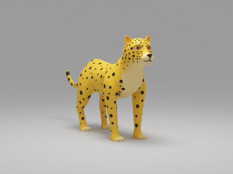Leopard Cartoon 3D Model