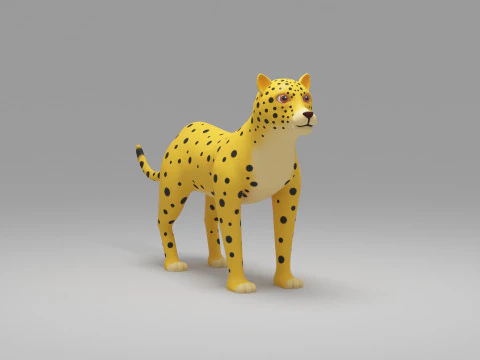 Leopard Cartoon 3D Model