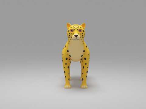 Leopard Cartoon 3D Model