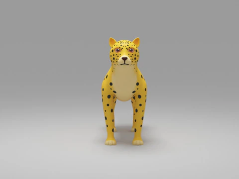 Leopard Cartoon 3D Model