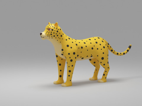 Leopard Cartoon 3D Model
