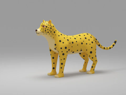 Leopard Cartoon 3D Model