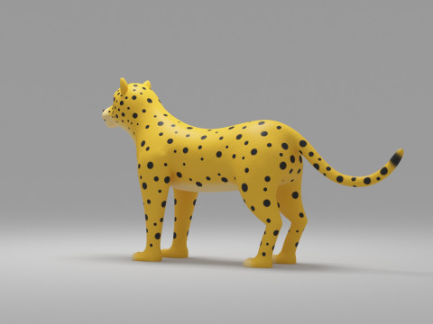 Leopard Cartoon 3D Model