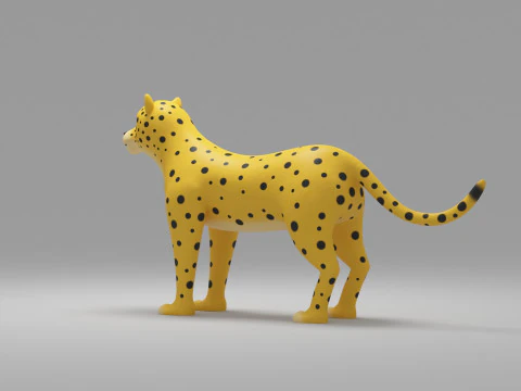 Leopard Cartoon 3D Model