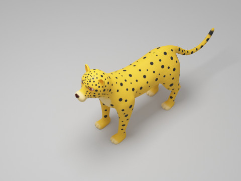 Leopard Cartoon 3D Model