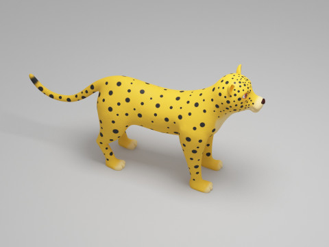 Leopard Cartoon 3D Model