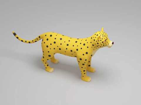 Leopard Cartoon 3D Model