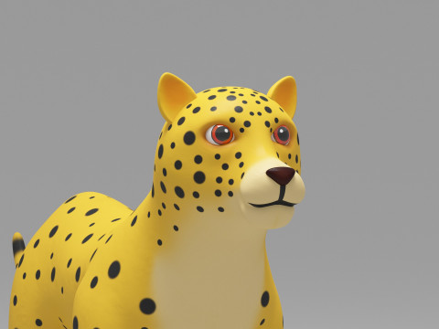 Leopard Cartoon 3D Model