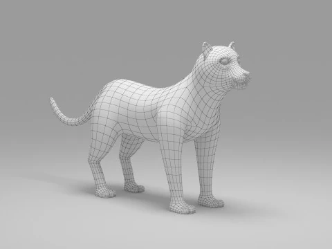 Leopard Cartoon 3D Model