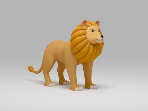 Lion Cartoon Model 3D
