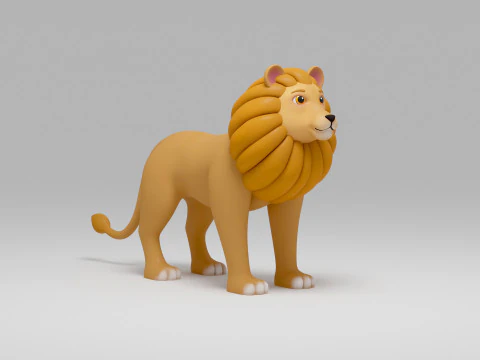 Le&oacute;n de dibujos animados Modelo 3D
