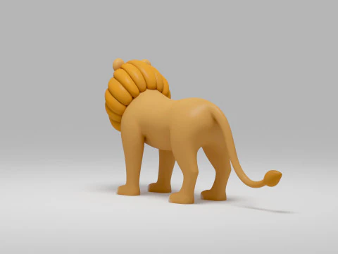 Le&oacute;n de dibujos animados Modelo 3D