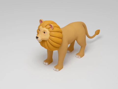 Le&oacute;n de dibujos animados Modelo 3D