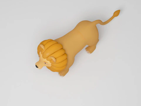 Le&oacute;n de dibujos animados Modelo 3D
